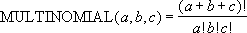 ExcelMULTINOMIALZc÷