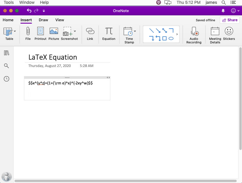 Ώ(f) LaTeX _(d)ʽɲԈDƬʽʽ OneNote 