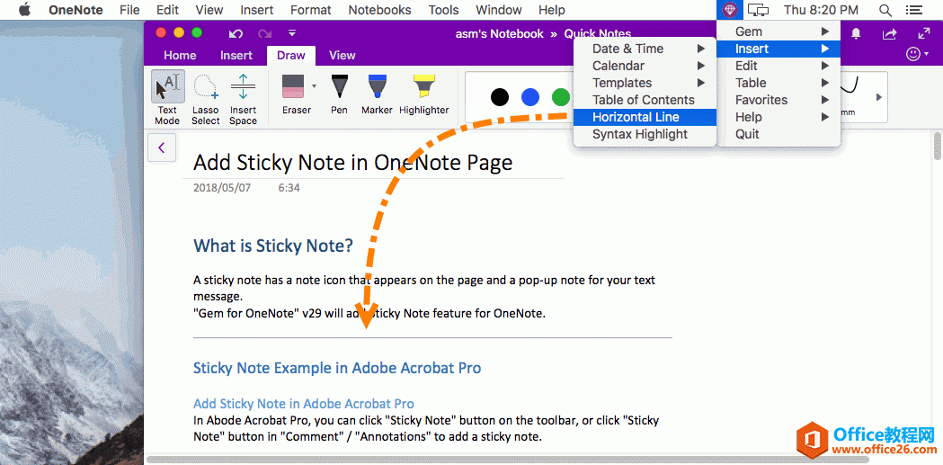  OneNote ĶgˮƽM