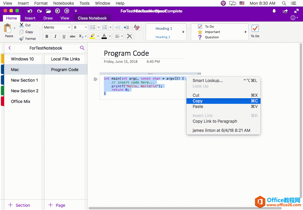 ճNa OneNote Mac 