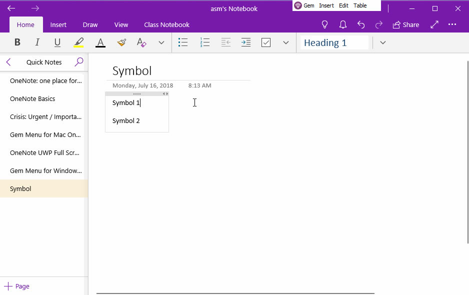 ʹ䌚ˆ Gem Menu for OneNote UWP IPϛ]еķ̖ OneNote for Windows 10 