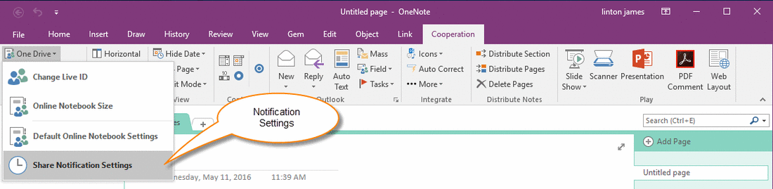 Άc OneNote ]֪ͨ