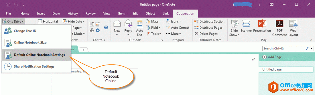  OneNote _W퓁OھĬJPӛ