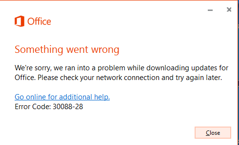 OneNote 2016 update errorcode 30088-28 ̎k