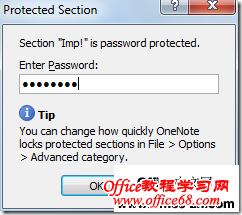 protectedsection OneNote 2010密碼保護 基礎教程6