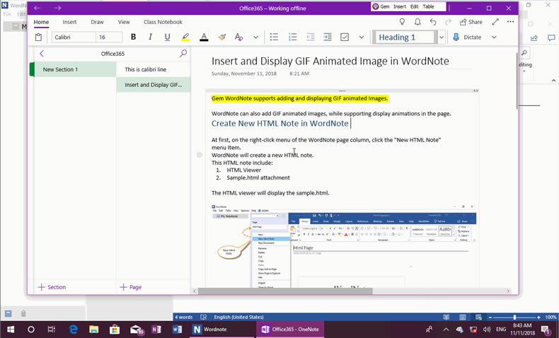 ʹ Gem Menu for OneNote UWP 鹦ܣ OneNote ăݵ WordNote 