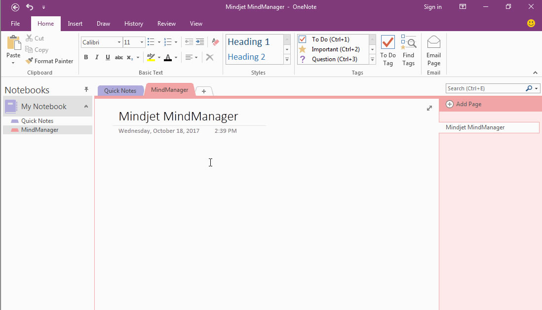  MindManager Єc݋ OneNote 