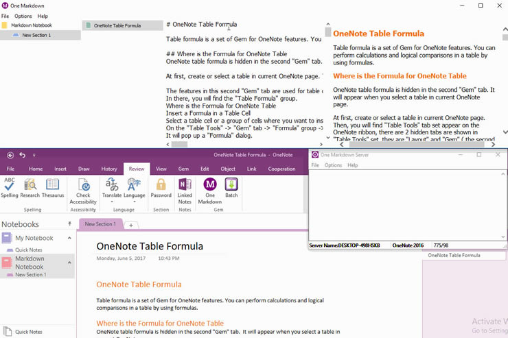ʹ Markdown o OneNote Ę(bio)}(chung)VĿ