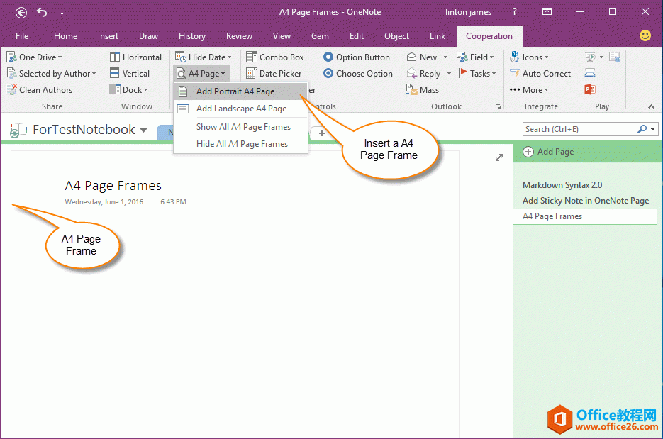 o OneNote  A4 