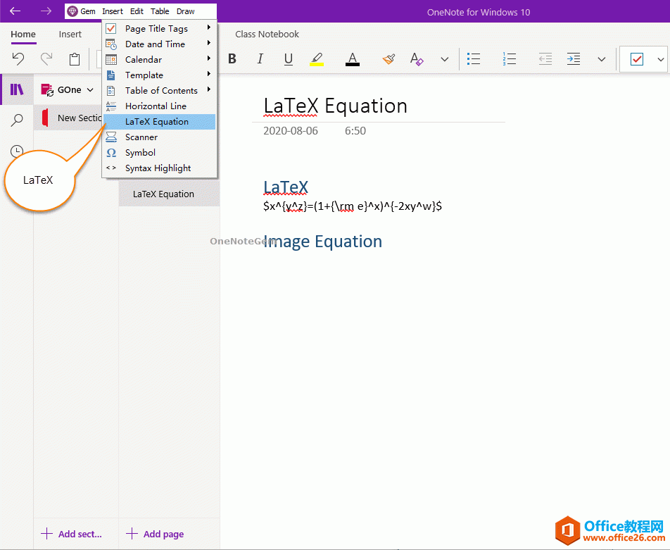 Ώ LaTeX _ʽɈDƬʽ OneNote 