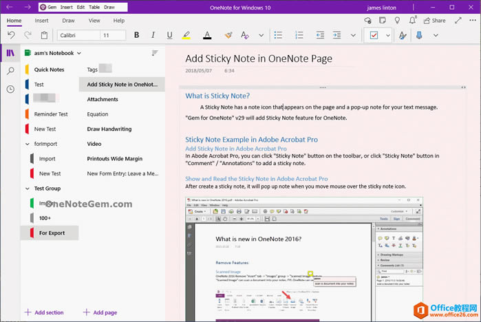 UWP OneNote 筆記本