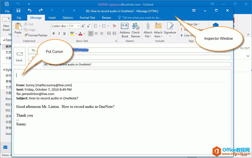 ʹ OneNote  Outlook ԄӈDļ