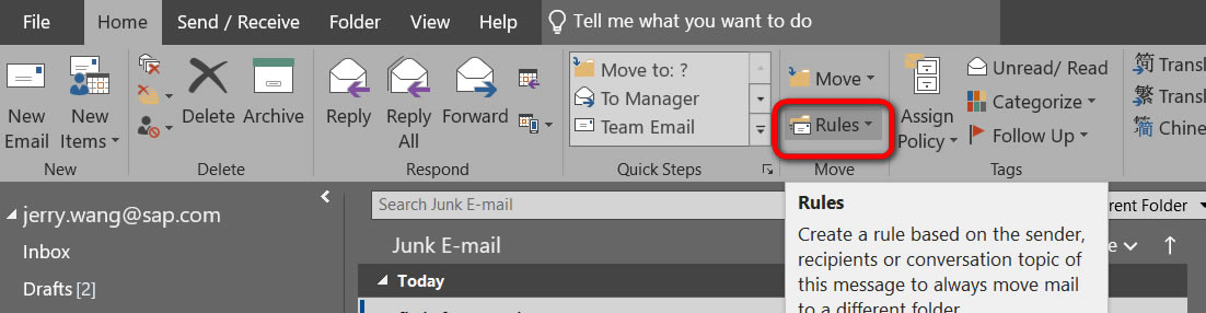 ʹ Outlook ռRuleҎ(gu)tԄӄh]